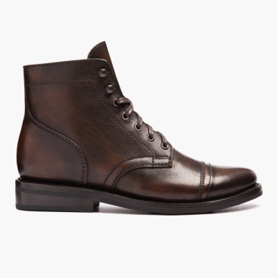 Thursday Boots Captain Schnürstiefel Damen Kaffee | DE57OZGMK